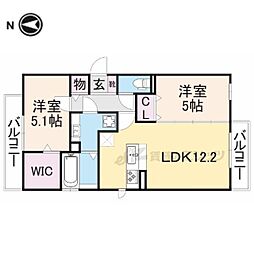 セレーナB 2LDKの間取図画像