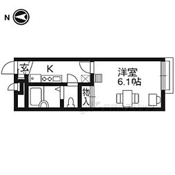 レオパレスジオントレス 1Kの間取図画像