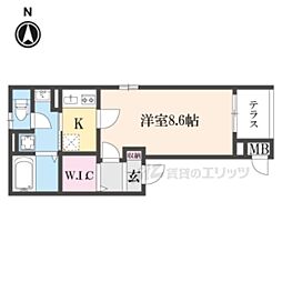 プログレエヌオメガ 1Kの間取図画像