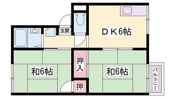 兵庫県明石市太寺天王町(賃貸アパート2DK・1階・37.15㎡)の写真 その2
