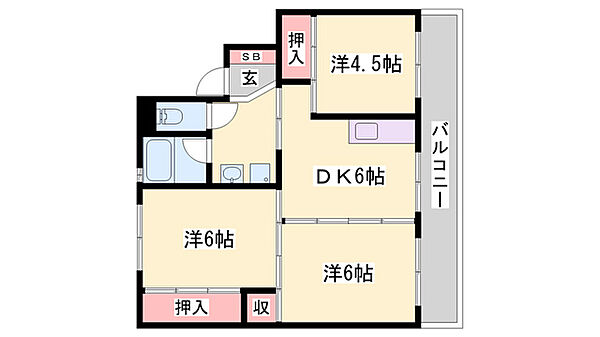 ビレッジハウス社第二1号棟 ｜兵庫県加東市沢部(賃貸マンション3DK・1階・53.08㎡)の写真 その2