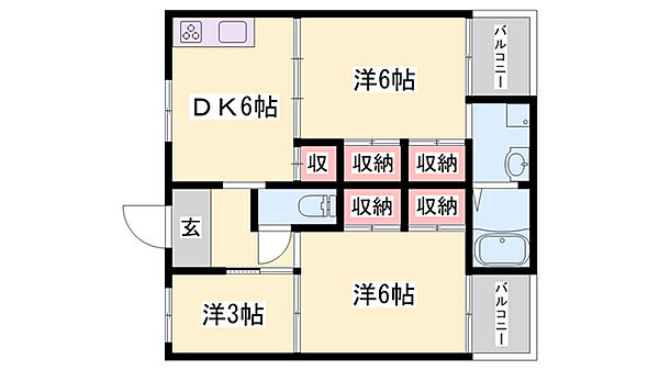 ビレッジハウス宮の前4号棟 ｜兵庫県加古川市野口町野口(賃貸マンション3DK・3階・49.20㎡)の写真 その2