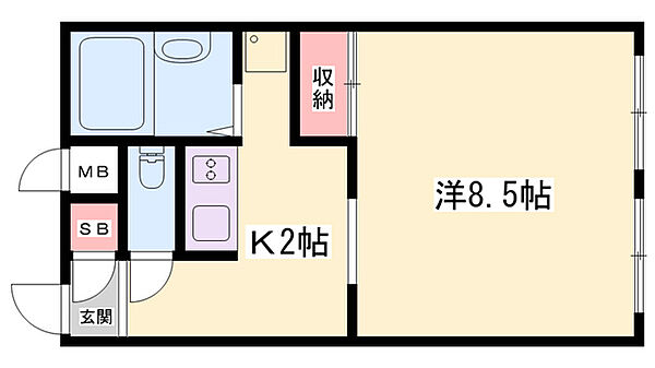 兵庫県加古川市平岡町一色(賃貸アパート1K・2階・26.49㎡)の写真 その2