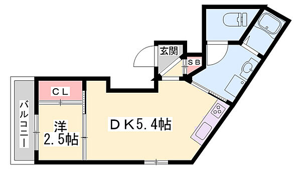 兵庫県加古川市加古川町北在家(賃貸アパート1DK・2階・24.24㎡)の写真 その2