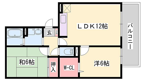 ウエストハイツ ｜兵庫県三木市大村(賃貸アパート2LDK・3階・56.30㎡)の写真 その2