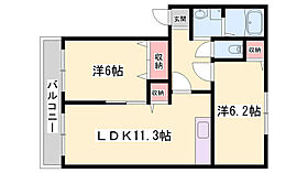 フェリオ・ウエスト  ｜ 兵庫県加古川市別府町新野辺（賃貸アパート2LDK・1階・59.11㎡） その2