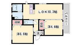 PARADORES　B棟  ｜ 兵庫県加古川市別府町西町（賃貸アパート2LDK・2階・49.25㎡） その2