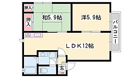 ハピネス  ｜ 兵庫県高砂市伊保1丁目（賃貸アパート2LDK・2階・50.78㎡） その2