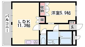 ミルフィオリII  ｜ 兵庫県加古川市別府町新野辺（賃貸マンション1LDK・2階・41.04㎡） その2