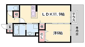 サンセール加佐　B棟  ｜ 兵庫県三木市加佐（賃貸アパート1LDK・1階・45.41㎡） その2