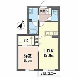 カーサグラス エステ 2LDKの間取図画像
