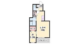 アンサードリーム加古川 1LDKの間取図画像