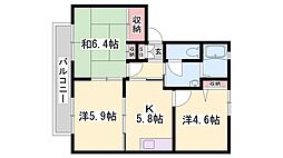 ディアス21B棟 3Kの間取図画像
