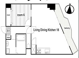 明石アーバンライフ 1LDKの間取図画像