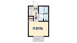 プラネットハウス 1Kの間取図画像