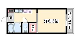 flat福井B 1Kの間取図画像
