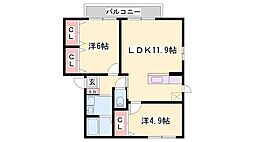 シャーメゾンミモザ A棟 2階/-