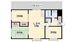 キングヴィラ東加古川 3LDKの間取図画像
