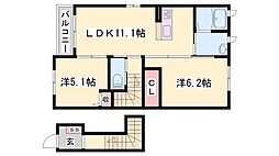 レジデンス永尾M 2LDKの間取図画像
