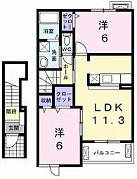 ミュートス 1LDKの間取図画像