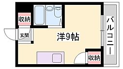 ベルトピア朝霧 ワンルームの間取図画像