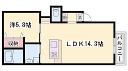 BRONTE東加古川2 1LDKの間取図画像
