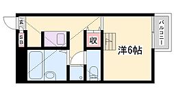 ウッドベル 1Kの間取図画像