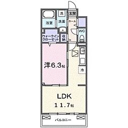 ヒカルサ東加古川 1LDKの間取図画像