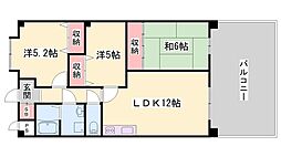 ベルコート加古川 3LDKの間取図画像