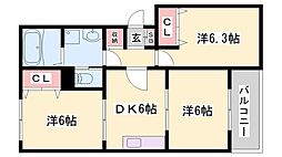 MaisonSoleil 3DKの間取図画像