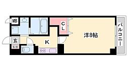 クレストコート加古川 1Kの間取図画像