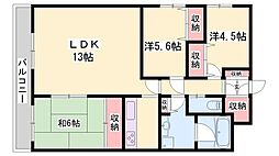 ベルトピア西明石3 3LDKの間取図画像