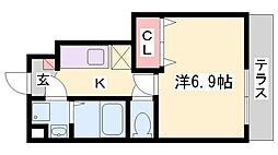 エバーソレーユ 1Kの間取図画像