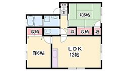 ベガ堀町B棟 2LDKの間取図画像