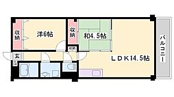 クレール松の内 2LDKの間取図画像