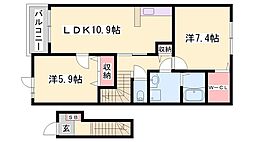 ブリズコリーヌ 2LDKの間取図画像