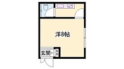 リープラス三木駅前III 1Kの間取図画像