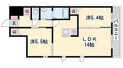 エソール 2LDKの間取図画像
