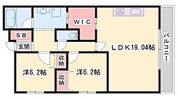 ラポールIII(西) 2LDKの間取図画像