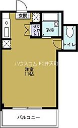 ハイアットコート夕凪 ワンルームの間取図画像