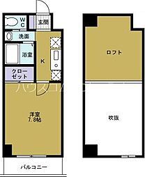 ハーバーハウス大阪 1Kの間取図画像
