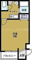 アバンス南市岡 1Kの間取図画像