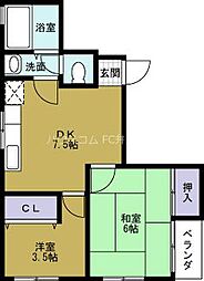 DOMUS1 2DKの間取図画像