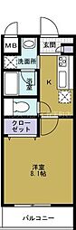 ビヤンポート 1Kの間取図画像
