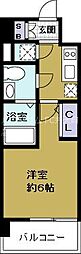 エスリード弁天町ベイコート 1Kの間取図画像