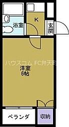 ラ・フォーレ南市岡 1Kの間取図画像