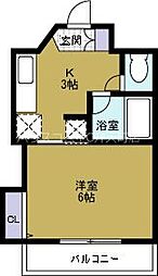 ハーバーライフ市岡 1Kの間取図画像