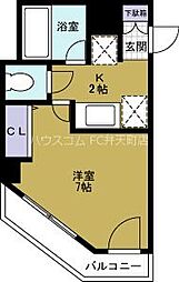 ハーバーライフ市岡 1Kの間取図画像