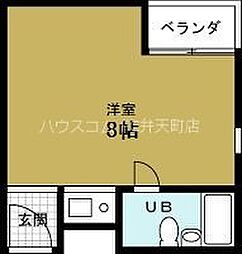 マリンコート ワンルームの間取図画像