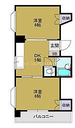 ドウェルクラモト 1LDKの間取図画像